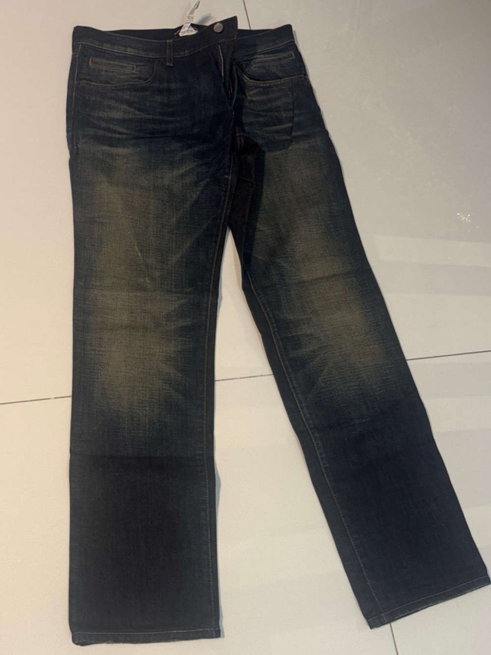 Men's Dolce & Gabbana Black Washed Straight-Leg Jeans
